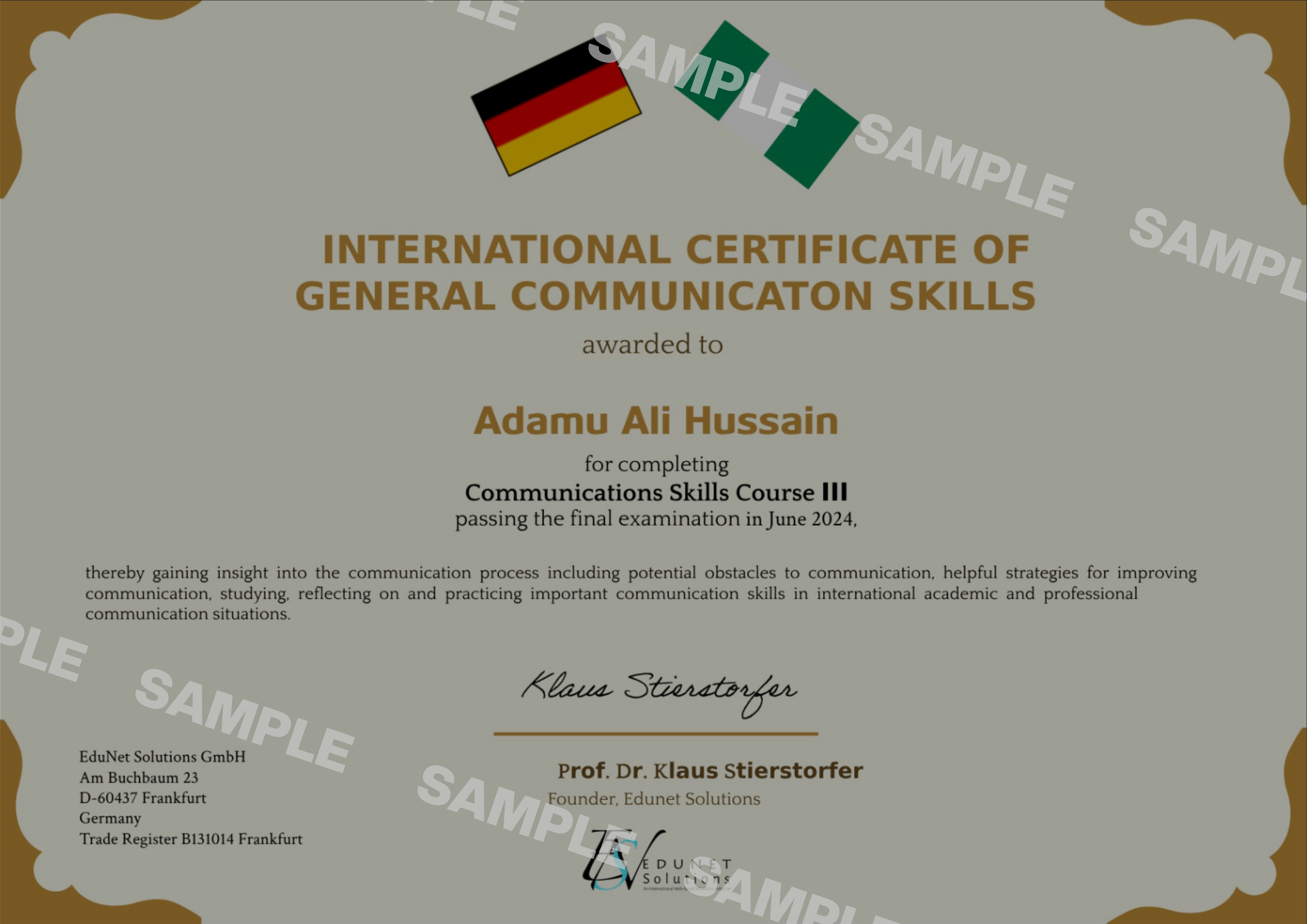 Certificate 1